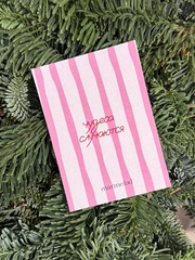 Новогодняя открытка 7,5*10см - Чудеса случаются полосатая