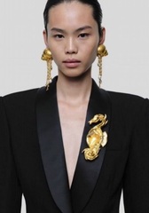 73256- Серьги SNAIL-РАКУШКИ в стиле Schiaparelli с подвесками