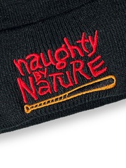 Шапка Naughty by Nature black/red/orange с подворотом