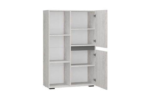 Шкаф - стеллаж Мрия бетон пайн светлый / графит