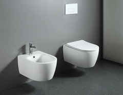 SET AQUATEK ЕВРОПА New-045 4в1 (рама + крепление + кнопка + унитаз + тонкое сиденье с механизмом soft close)