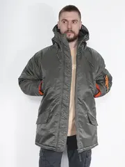 Куртка Аляска демисезонная Husky City Nord Storm (т.серая - r.grey/orange)