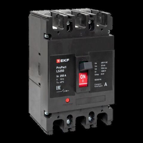 Выключатель автоматический в литом корпусе ProPact LS250 160А 3P 25кА EKF