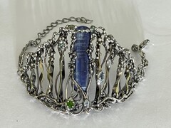 Кианит (браслет из серебра)