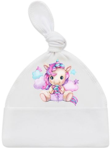 Шапочка с принтом "Единорожка"