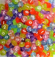 Бусины буквы, р. 6х3 мм, 50 гр