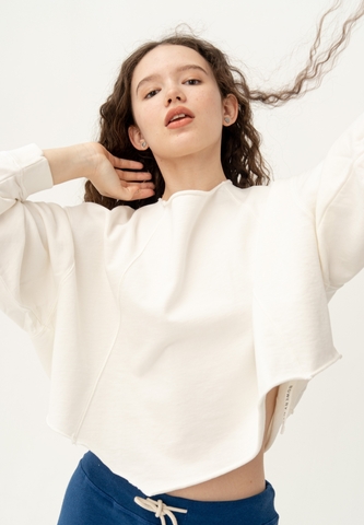 Свитшот оверсайз Bowery NYC Crop Off White