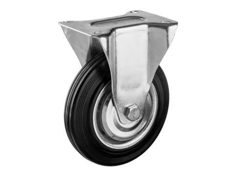 ЗУБР d 200 мм, г/п 185 кг, игольчатый подшипник, резина/металл, неповоротное колесо, Профессионал (30936-200-F)