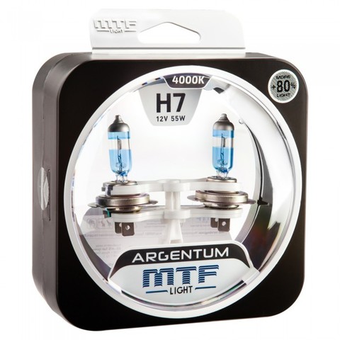 Галогеновые лампы MTF Light ARGENTUM +80% H7