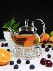 Чайник заварочный стеклянный с подставкой для подогрева, 800 мл