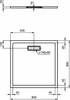 Ультратонкий акриловый квадратный душевой поддон 800x800x25 мм Ideal Standard ULTRAFLAT NEW T4466V3