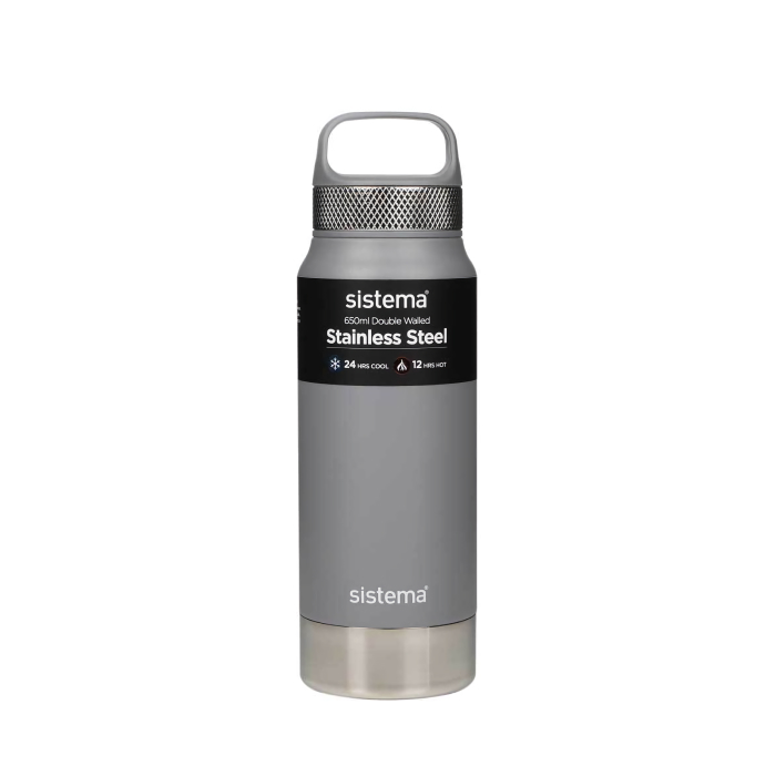 Термобутылка Sistema "Hydrate" 650 мл, цвет Серый