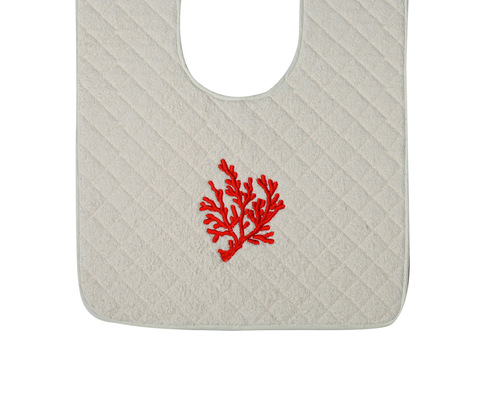 Коврик для унитаза 50х60 Old Florence Corallo бежевый с коралловой вышивкой