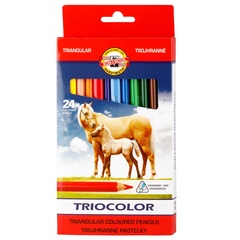 Карандаши цветные KOH-I-NOOR TRIOCOLOR 3144, 24цв, картон.упак. с подвесом