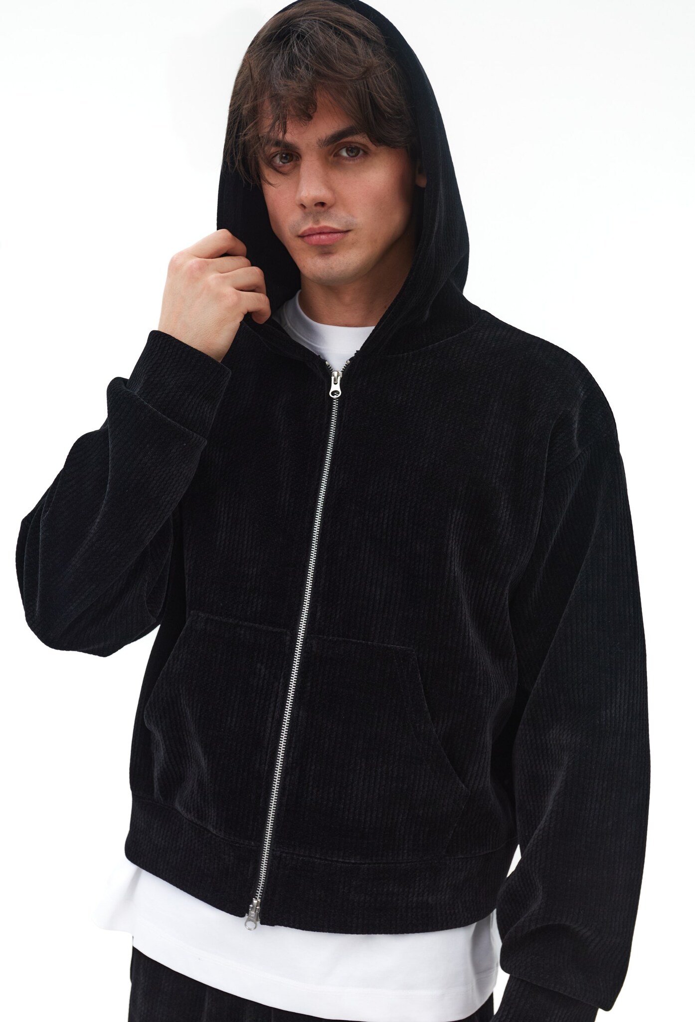 Черный велюровый спортивный костюм COMA