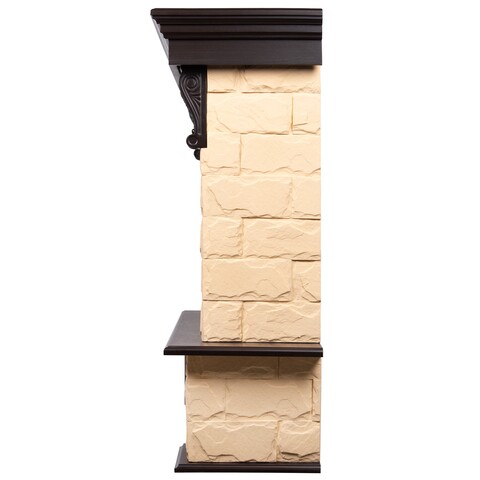 Портал Firelight Forte 25S камень бежевый шпон Темный дуб