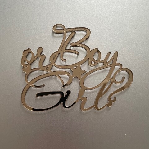 Бенто-топпер / Boy or Girl B1 / акрил  зеркальный золото