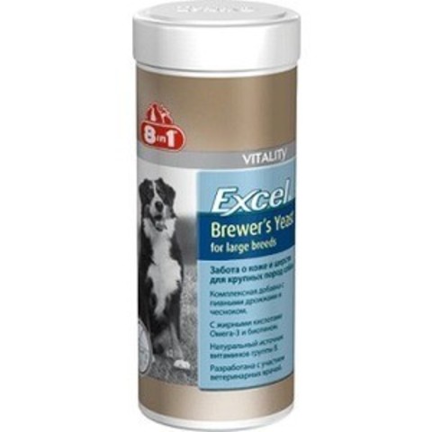 Excel Brewers Yeast пивные дрожжи для крупных собак 80 табл./300 ml