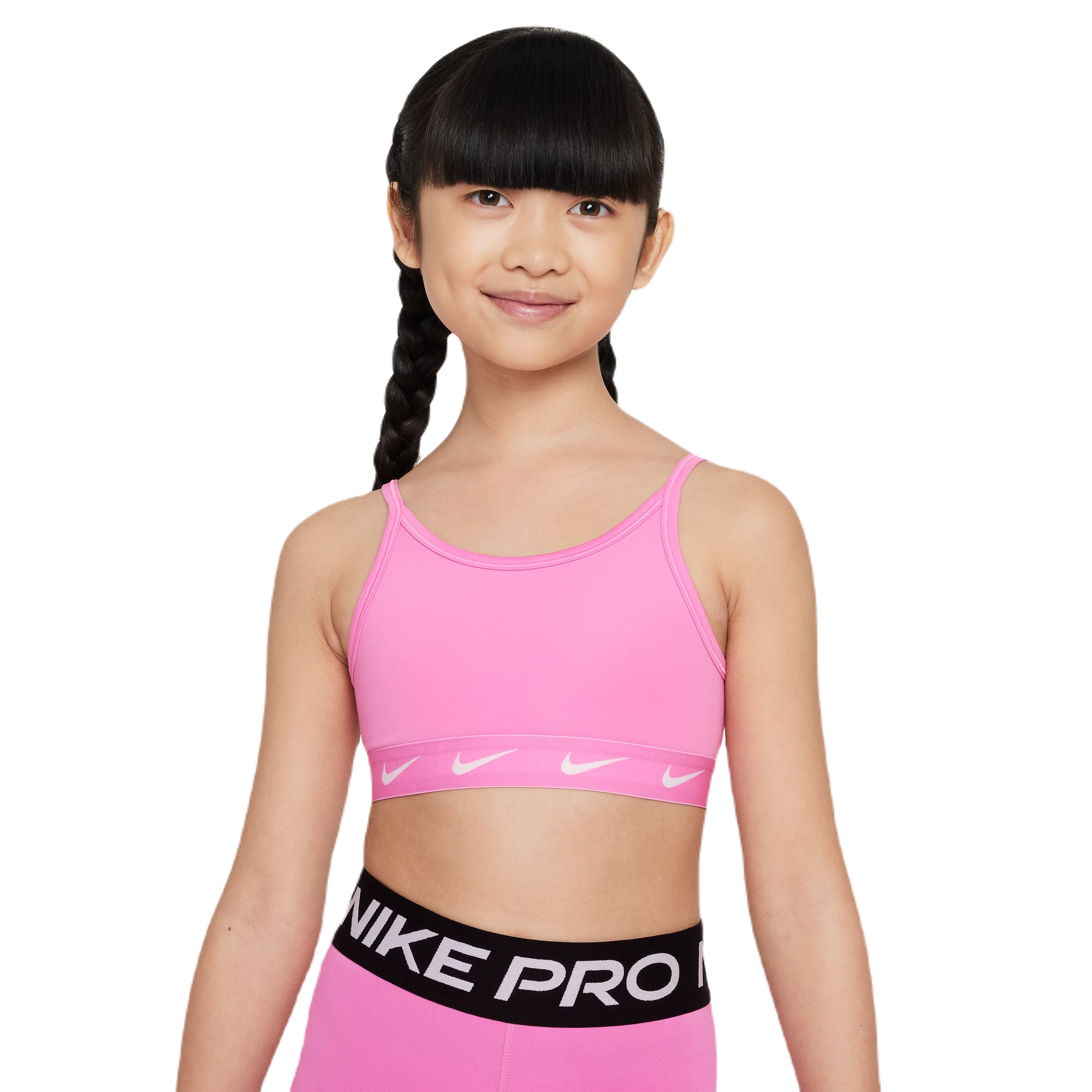 Топ для девочки теннисный Nike Dri-Fit One Sports Bra - playful pink/white