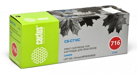 Картридж лазерный Cactus CS-C716C 716 C голубой (1500стр.) для Canon i-Sensys MF8030, MF8030cn, MF8050, LBP 5050