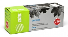 Картридж лазерный Cactus CS-C716C 716 C голубой (1500стр.) для Canon i-Sensys MF8030, MF8030cn, MF8050, LBP 5050