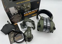 Наушники активные тактические 6TH Gen Tactical headset/гарнитура/поворотные крепления на шлем зеленые