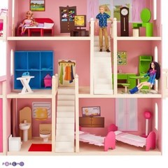 Деревянный дом Барби Paremo Нежность 28 предметов мебели 2 лестницы гараж PD316-01