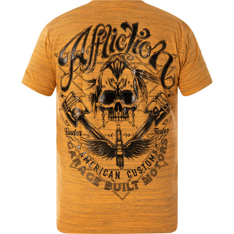 Affliction | Футболка мужская Affliction Sun Gasket A23569 с черепом спина