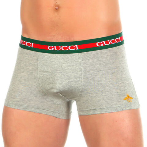 Мужские трусы боксеры серые Gucci Hip Boxer  GG