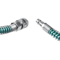 KRAFTOOL 20 м, 8 х 12 мм, 15 бар, воздушный спиральный шланг с фитингами рапид (06590-20)