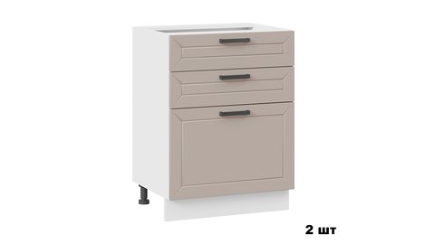 Кухня Лорас 4.0 м белый / холст брюле / холст латте