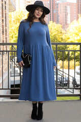 Платье трикотажное Твоя осень (синее) П14443-25М LT Collection