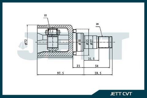 ШРУС внутренний JETT V40-4068