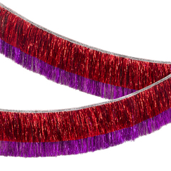 Резная гирлянда с бахромой, красная и розовая