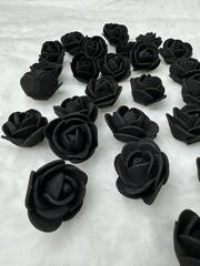 Роза из фоамирана круглая 3-3,5 см, черные, набор 27 шт.