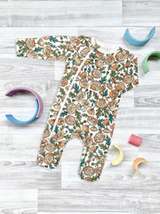 Утеплённый комбинезон с закрытой ножкой Mjölk Sleep and Play Маки NEW