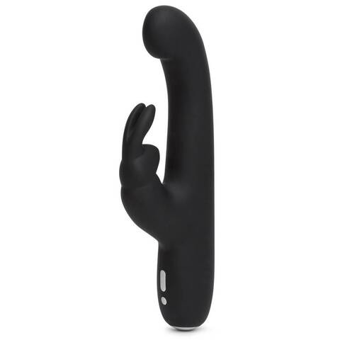 Чёрный вибратор Slimline G-Spot Rechargeable Rabbit Vibrator - 24,1 см. - Happy Rabbit 73132