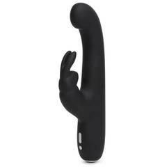 Чёрный вибратор Slimline G-Spot Rechargeable Rabbit Vibrator - 24,1 см. - 