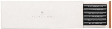 Запасные карандаши Graf von Faber-Castell (6 шт) для Perfect Pencil черные гильош без резьбы (118620)