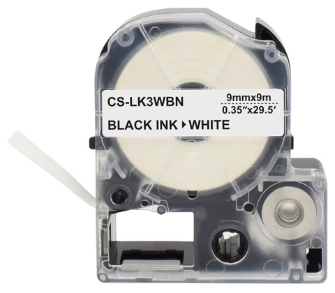 Картридж ленточный Cactus CS-LK3WBN черный для Epson LW300, LW400, LW700, LW600P, LW1000P, K400, Z700, Z900