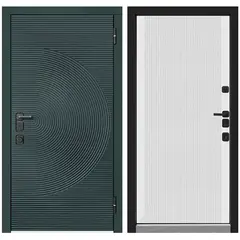 Купить Входная дверь Малахит Термо туманный лес RAL 6012 МДФ белая эмаль