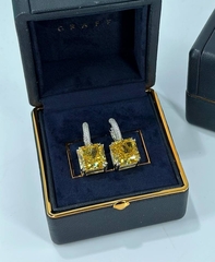 4955 - Серьги из серебра с квадратными, цирконами в бриллиантовой огранке