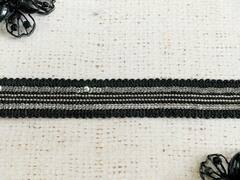 Тесьма "Текстиль с пайетками", арт. 07/0112 (чёрный), ш.2,2см.