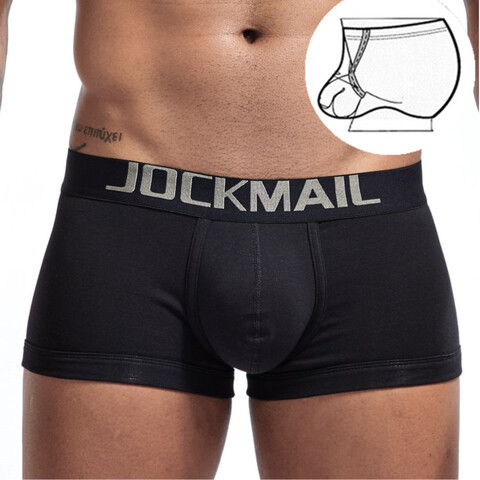 Мужские трусы хипсы черные JOCKMAIL JM6032-2
