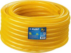 ЗУБР 32 мм x 15 м, 10 атм, со спиралью ПВХ, напорно-всасывающий шланг, ПРОФЕССИОНАЛ (40327-32-15)