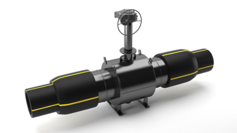 LD КШ.Ц.ПЭ.GAS.250.016.П/П.02.Н=1500мм с патрубками ПЭ-100 SDR 11 полный проход редуктор