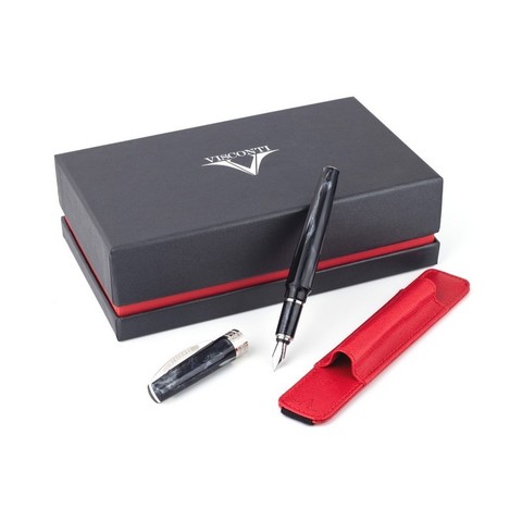 Подарочный набор: перьевая ручка Visconti Mirage Black перо F + кожаный чехол
