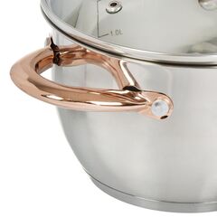 Кастрюля нерж, 1.8 л, с крыш, Daniks, Мадрид Gold, SD-316G, индукц