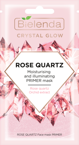 CRYSTAL GLOW ROSE QUARTZ маска для лица PRIMER увлажняющая с осветляющим эффектом 8г