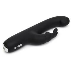 Чёрный вибратор Slimline G-Spot Rechargeable Rabbit Vibrator - 24,1 см. - 